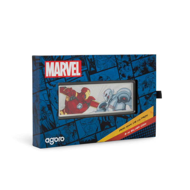 Marvel: Iron Man vs Ultron 2025 Silver Coin, 3 oz - box Marvel: Iron Man vs Ultron 2025 Silver Coin, 3 oz - box