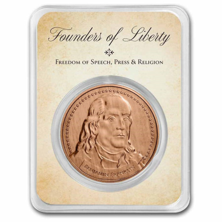 Benjamin Franklin TEP copper medal, 1 ounce - obverse