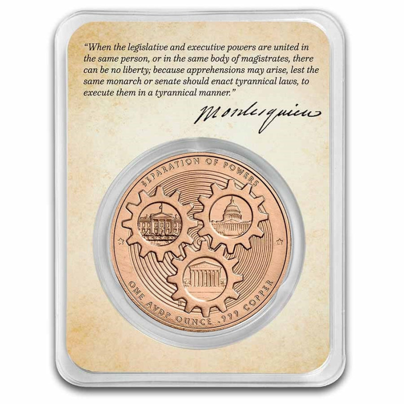 Miedziany Medal Montesquieu TEP, 1 uncja - rewers