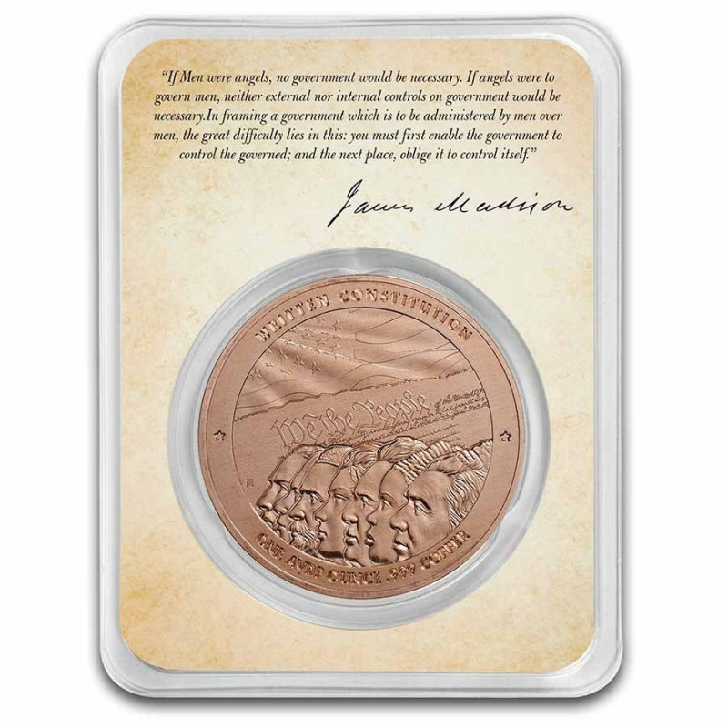 Miedziany Medal James Madison: Constitution TEP, 1 uncja - rewers