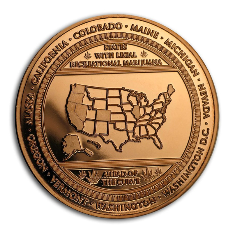 Miedziany Medal Cannabis (Ahead of the Curve), 1 uncja - awers