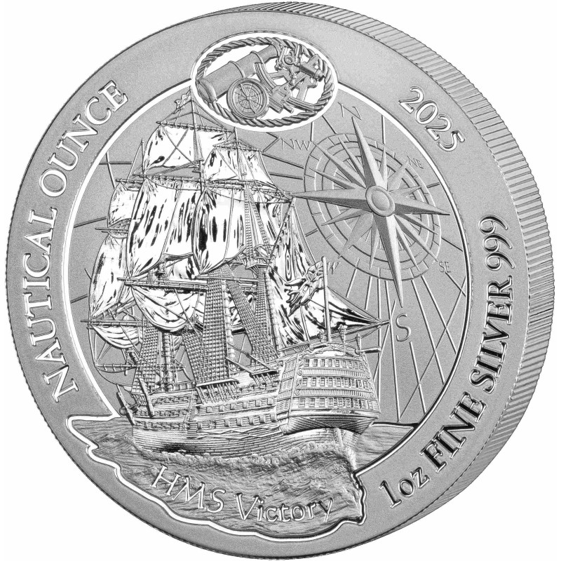 Srebrna Moneta Nautical Ounce: HMMS Victory 2025, 1 uncja - rewers
