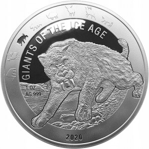 Säbelzahntiger 2020, 1oz - Rückseite
