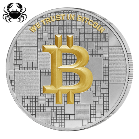 Srebrny Medaille Bitcoin 1000 SAT, 21 grama Silber + Gold - rewers