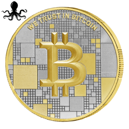 Srebrny Medal Bitcoin 1000 SAT, 21 grama Gold + Silver - rewers