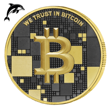 Срібна медаль Bitcoin 1000 SATS, 21 грам, рутеній, позолота - rewers