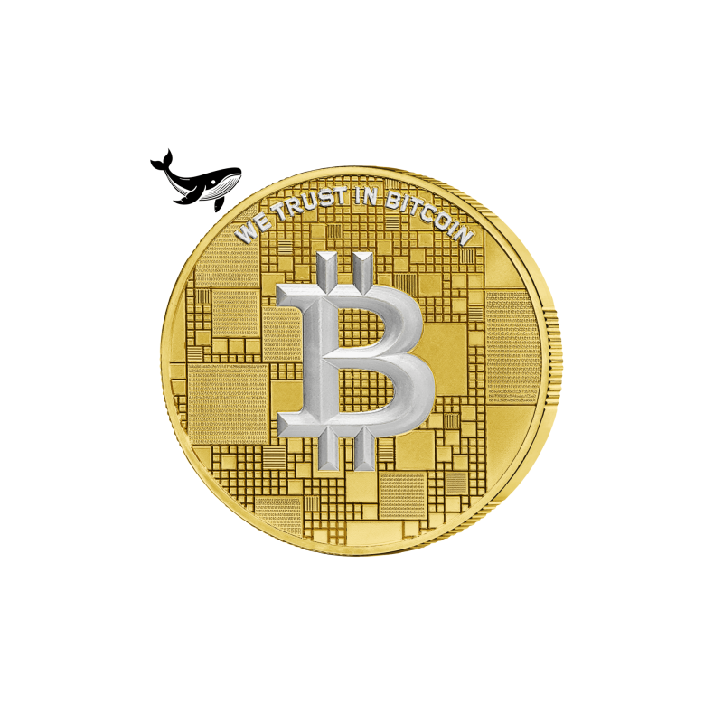 Srebrny Medal Bitcoin 1000 SATS, 21 grama Gilded Platinum - rewers Srebrny Medal Bitcoin 1000 SATS, 21 grama Gilded Platinum - rewers