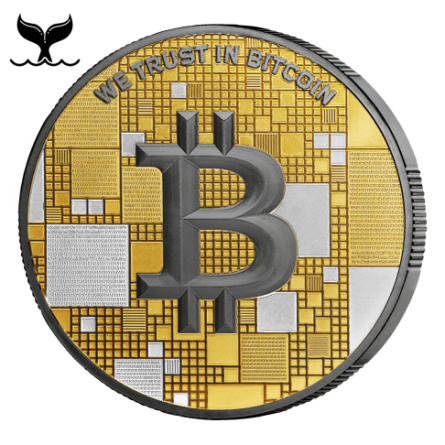 Srebrny Medaille Bitcoin 1000 SATS, 21 Gramm Platin Rhodium - awers