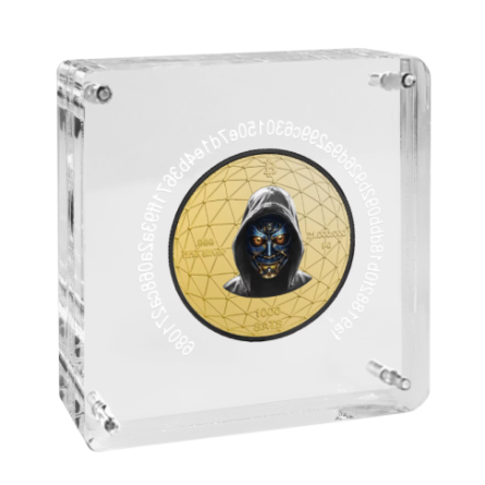 Srebrny Medal Bitcoin 1000 SATS, 21 grama Platinum Rhodium - box 2