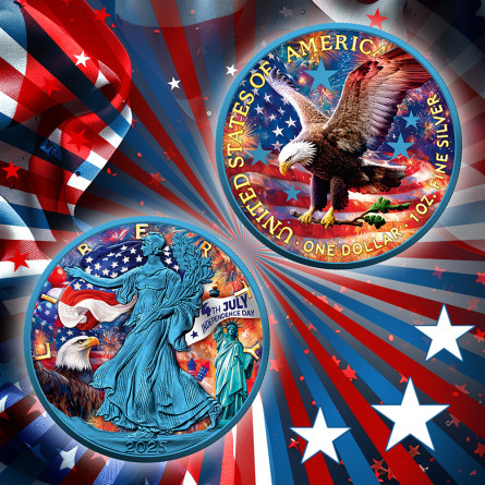 Srebrna Moneta American Eagle Independence Day 2025, 1 uncja - graphic