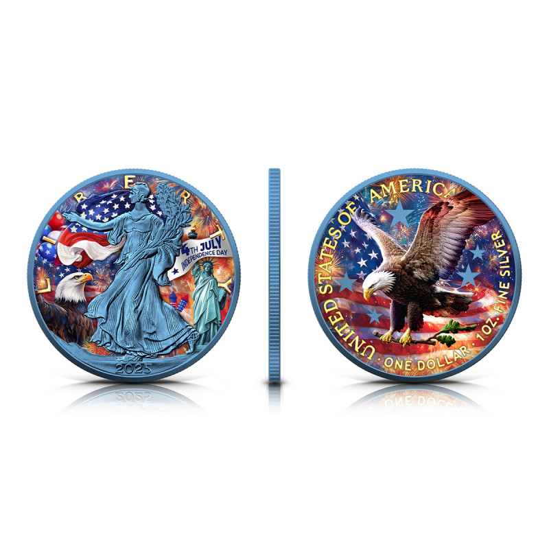 Srebrna Moneta American Eagle Independence Day 2025, 1 uncja - edge