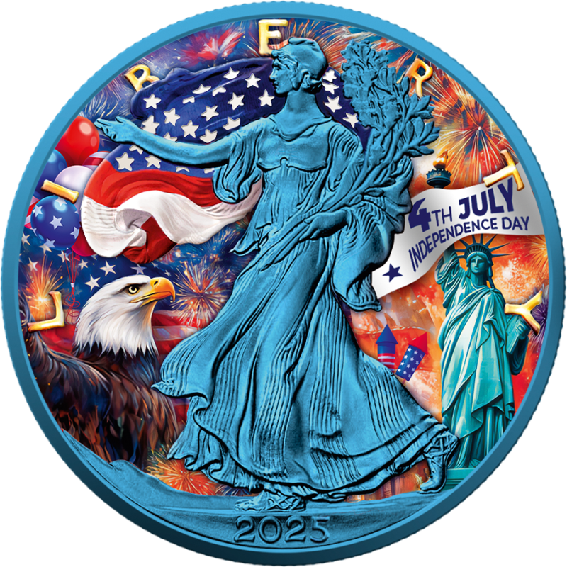 Srebrna Moneta American Eagle Independence Day 2025, 1 uncja - rewers