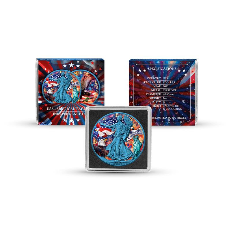 Srebrna Moneta American Eagle Independence Day 2025, 1 uncja - box
