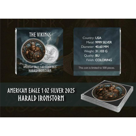 Silver American Eagle 2024 Harald Ironstorm Coin, 1 oz - box Silver American Eagle 2024 Harald Ironstorm Coin, 1 oz - box