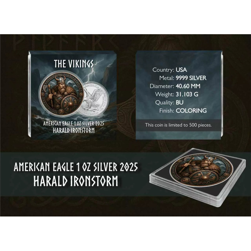 Silver American Eagle 2024 Harald Ironstorm Coin, 1 oz - box Silver American Eagle 2024 Harald Ironstorm Coin, 1 oz - box