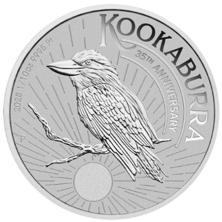 Australian Kookaburra 2025 Platinum Coin, 1/10 ounce - reverse side