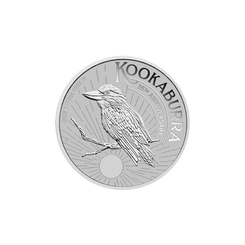 Platynowa Moneta Australian Kookaburra 2025, 1/10 uncji - rewers Platynowa Moneta Australian Kookaburra 2025, 1/10 uncji - rewers