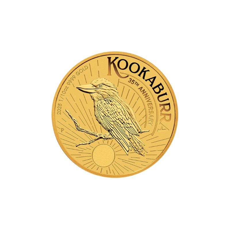 Australian Kookaburra 2025 Gold Coin, 1/10 ounce - reverse side