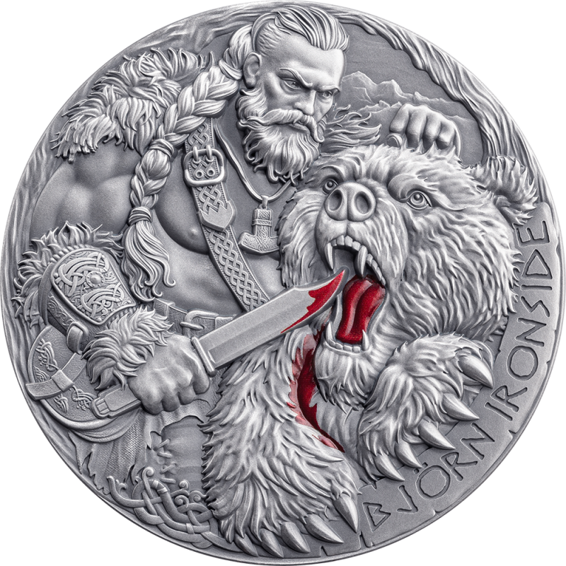 Srebrna Moneta The Way to Valhalla: Bjorn Ironside 2025, 2 uncje - rewers Srebrna Moneta The Way to Valhalla: Bjorn Ironside 2025, 2 uncje - rewers