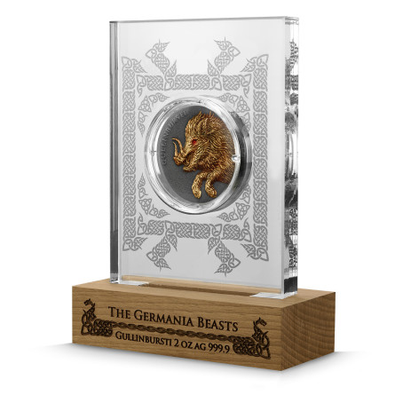 Srebrna Moneta Germania Beasts: Gullinbursti 2025 Ultra High Relief, 2 uncje - box