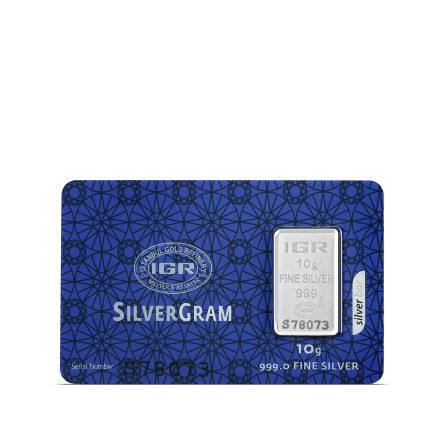IGR Silver Bar, 10 grams - front