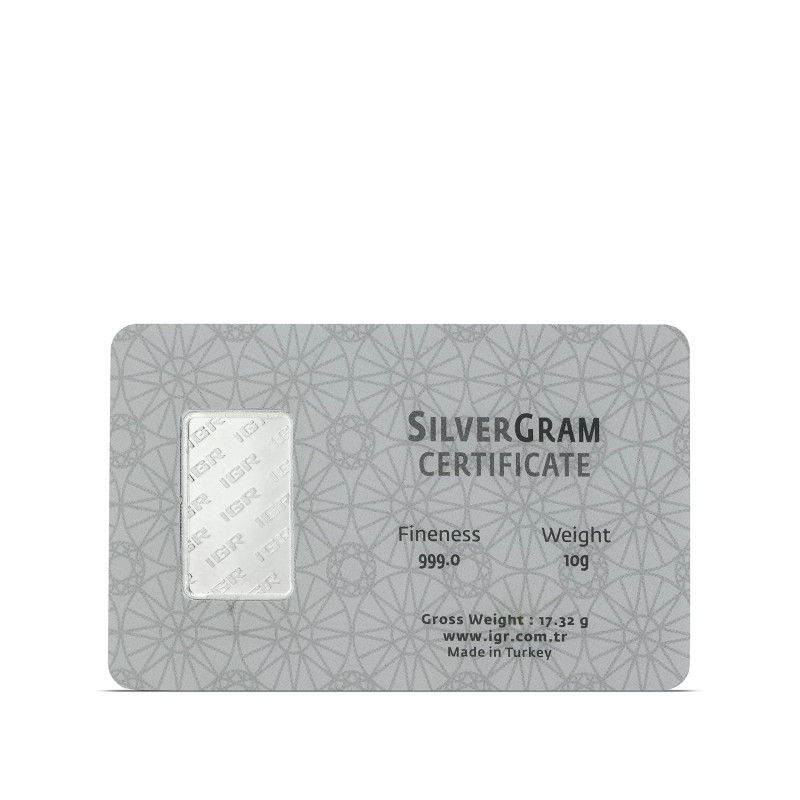 Silberbarren IGR, 10 Gramm - Rückseite Silberbarren IGR, 10 Gramm - Rückseite