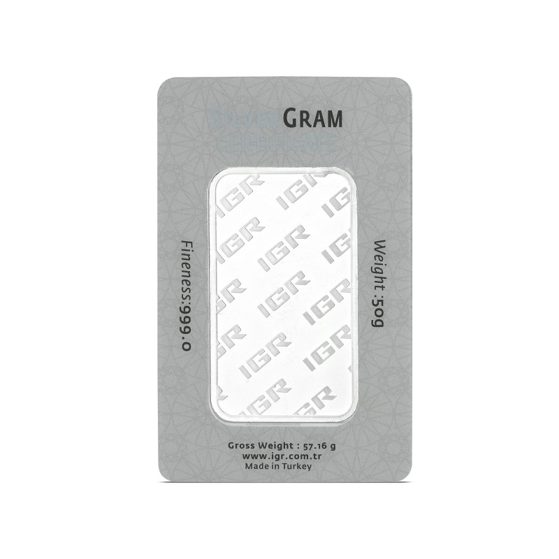 Silberbarren IGR, 50 Gramm zurück Silberbarren IGR, 50 Gramm zurück
