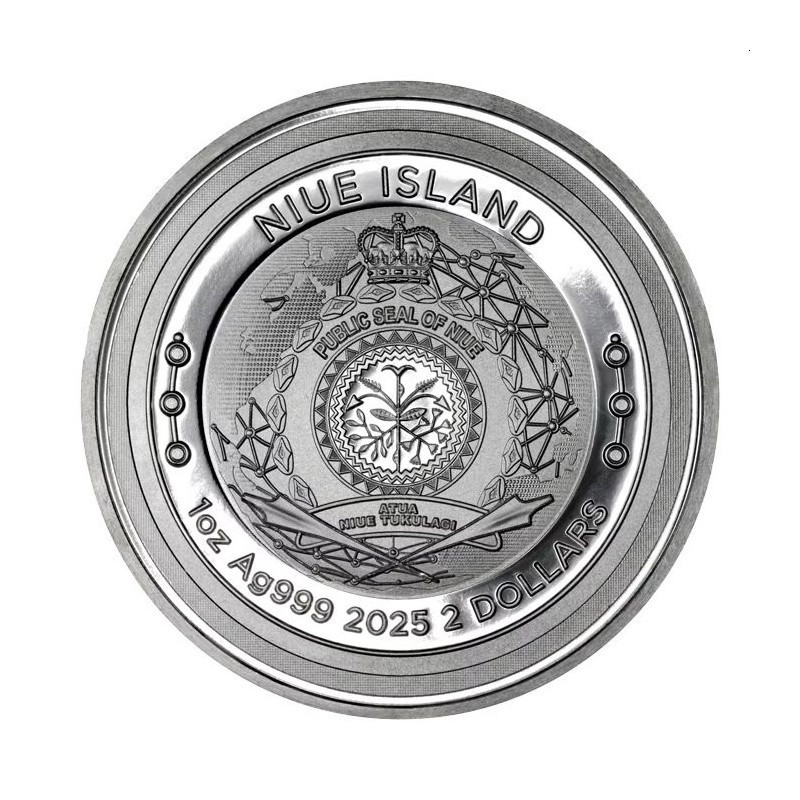 Срібна монета Niue Bitcoin 2025, 1 унція - аверс Срібна монета Niue Bitcoin 2025, 1 унція - аверс
