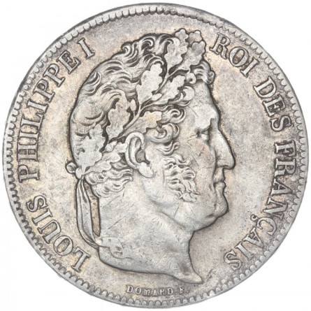 Срібна монета 5 франків 1832-1878, 25 грам - Луї-Філіп I