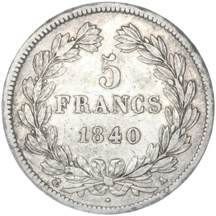 Srebrna Moneta 5 Franków 1832-1878, 25 gramów - Ludwik Filip I Srebrna Moneta 5 Franków 1832-1878, 25 gramów - Ludwik Filip I