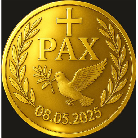 Medaille von Pozłacany Die Wahl von Papst Leo XIV - rewers