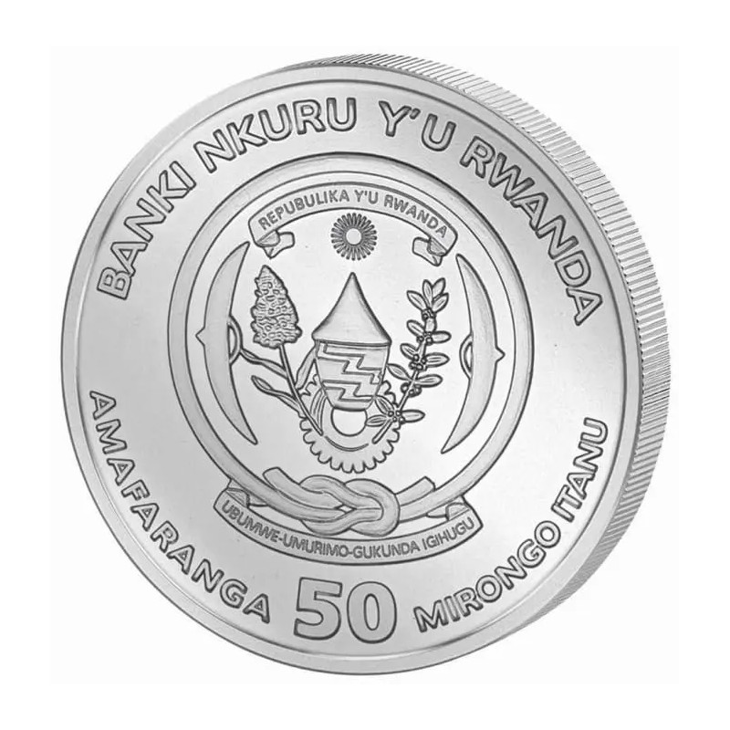 Срібна монета Руанди, рік коня 2026, 1 унція - аверс Срібна монета Руанди, рік коня 2026, 1 унція - аверс