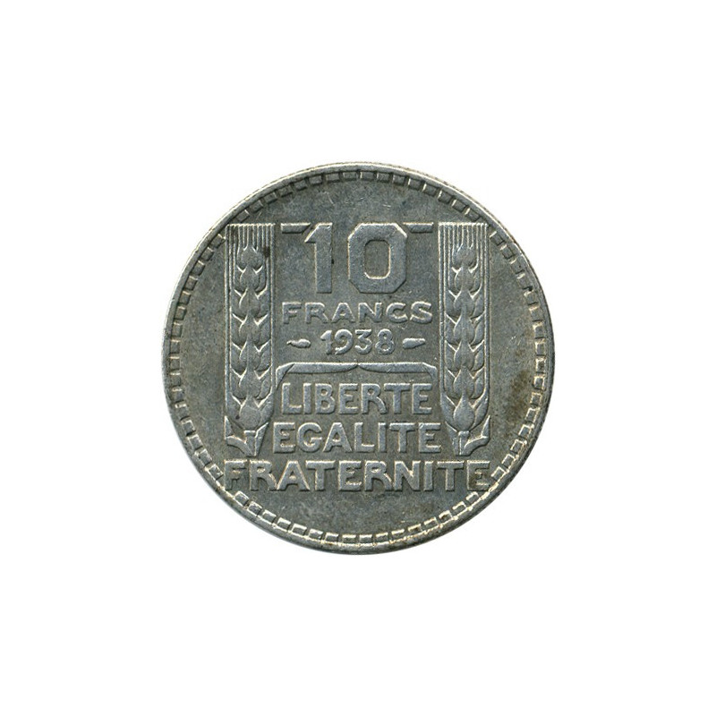 Srebrna Moneta 10 Franków 1929-1939, 10g - rewers Srebrna Moneta 10 Franków 1929-1939, 10g - rewers
