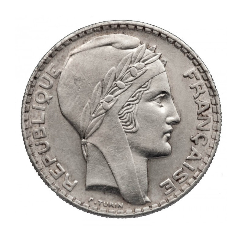 Silver Coin 20 Francs 1929-1939, 20g - reverse side