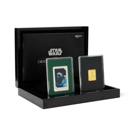 Satz Silberbarren-Monet-Handelsmünzen - Star Wars Trilogie 2025, 2x1oz