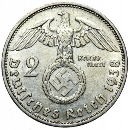 Срібна монета Німеччина, 2 марки 1936-1939 років, 8 грам - аверс