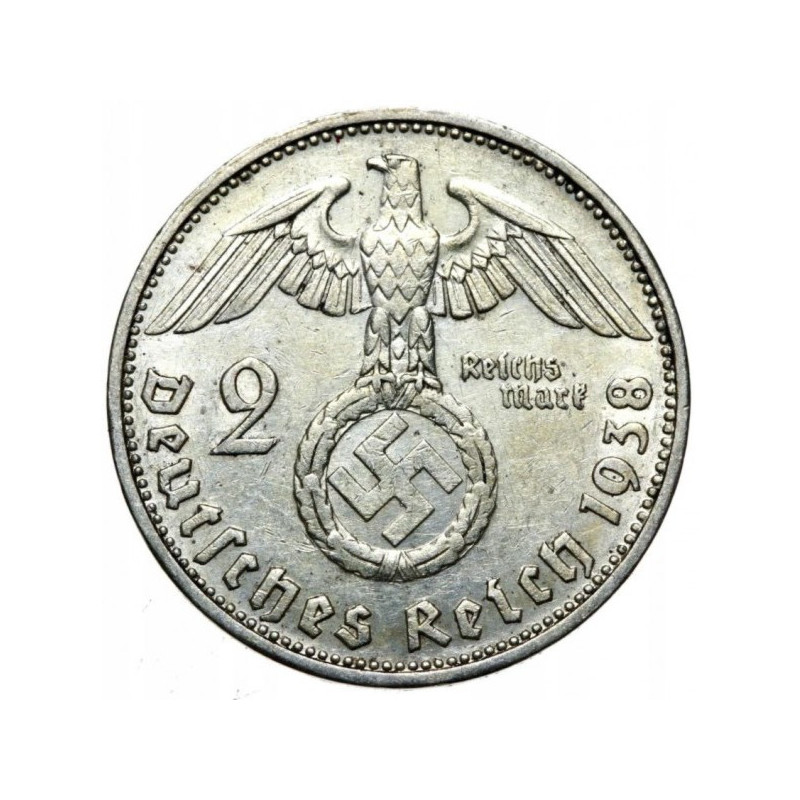 Srebrna Moneta Niemcy, 2 Marki1936-1939, 8 gramów - awers