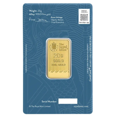 Britannia Royal Mint Investment Gold Bar, 20g