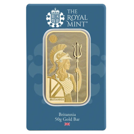 Золотий інвестиційний зливок Britannia Royal Mint, 50 г