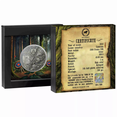 Srebrna Moneta Robin of the Hood Sherwood 2024 UHR, 2 uncje Srebrna Moneta Robin of the Hood Sherwood 2024 UHR, 2 uncje