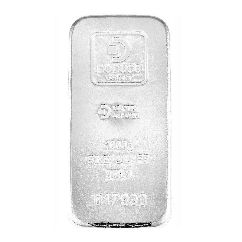 Злиток срібла Doduco, 1 кг - лицьова сторона