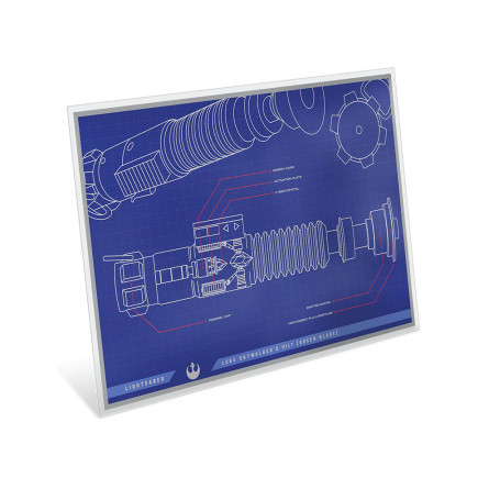 Srebrny Banknot Star Wars: Luke Skywalker's Lightsaber Blueprint 2025, 1 uncja - front 2
