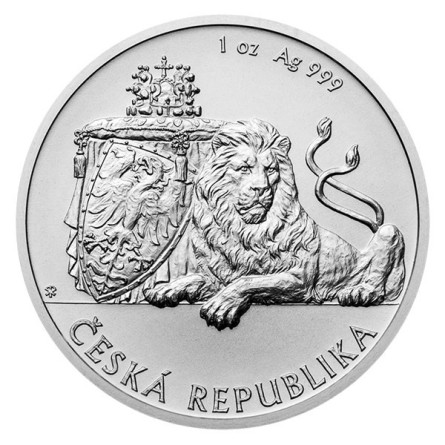 Srebrna Moneta Czech Lion 2019, 1 uncja - rewers
