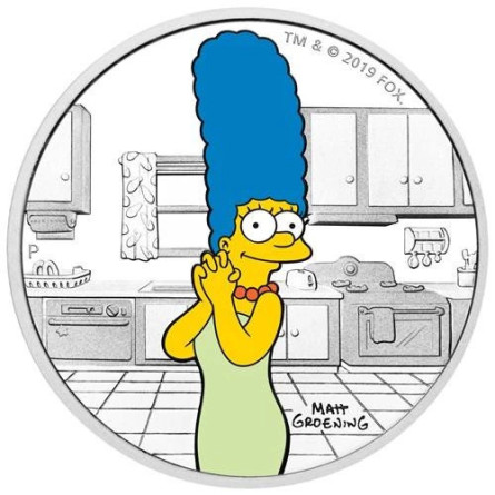 Srebrna Moneta The Simpsons: Marge 2019 Proof Colored, 1 uncja - rewers Srebrna Moneta The Simpsons: Marge 2019 Proof Colored, 1 uncja - rewers