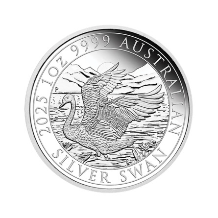 Australischer Schwan 2025 Proof Silbermünze, 1 Unze - Rückseite