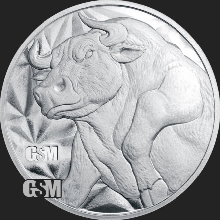GSM Bull & Bear Silbermedaille, 1/2 Unze - Vorderseite
