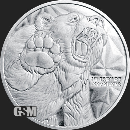 GSM Bull & Bear Silbermedaille, 1/2 Unze - Vorderseite