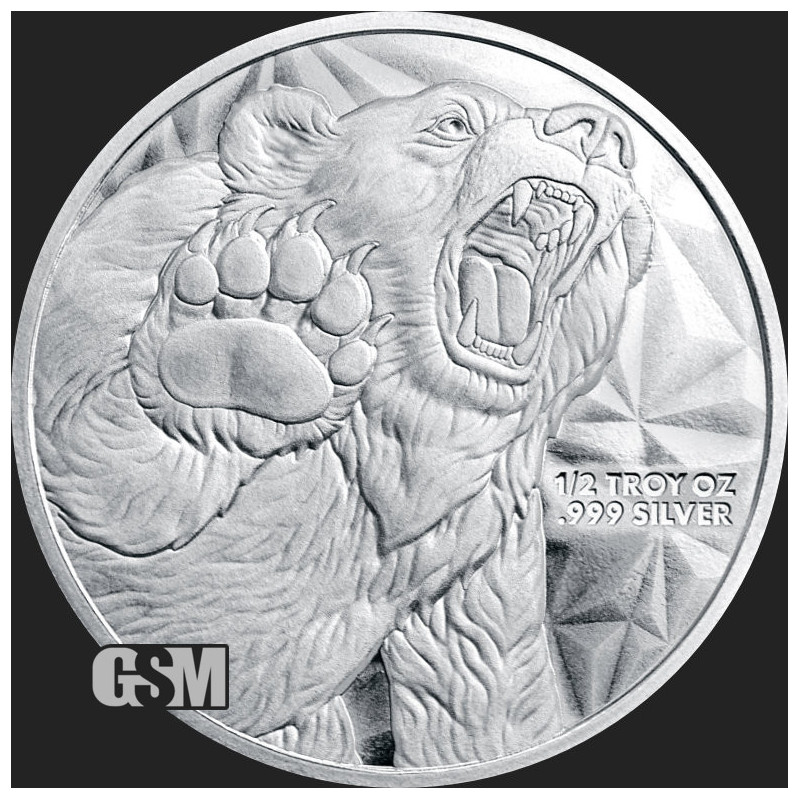 Srebrny Medal GSM Bull & Bear, 1/2 uncji - rewers