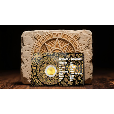 Złota Moneta Aztec Calendar 2025, 1/1000 uncji - blister 3 Złota Moneta Aztec Calendar 2025, 1/1000 uncji - blister 3