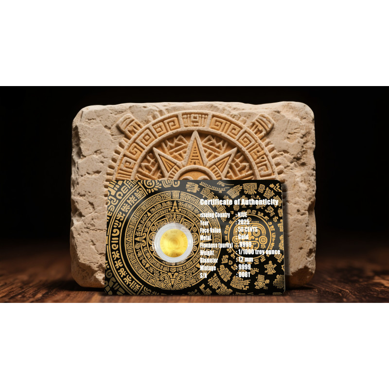 Złota Moneta Aztec Calendar 2025, 1/1000 uncji - blister 3 Złota Moneta Aztec Calendar 2025, 1/1000 uncji - blister 3